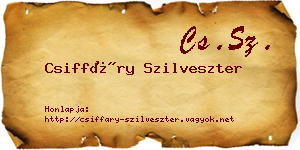 Csiffáry Szilveszter névjegykártya