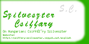 szilveszter csiffary business card